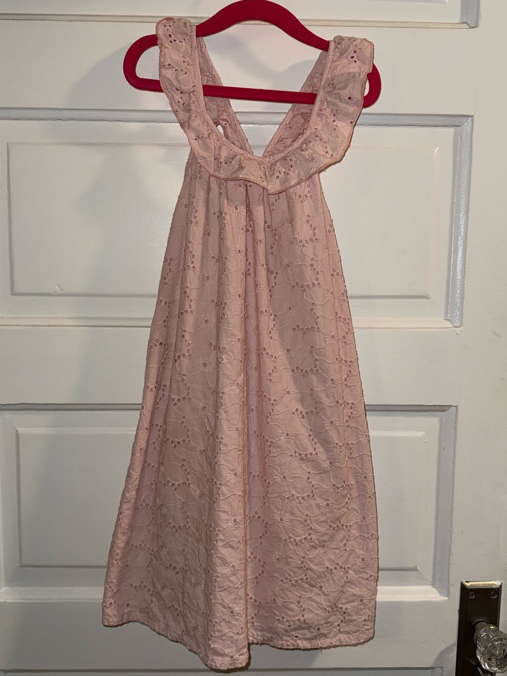 Girls' Pink Eyelet Ruffle Sundress